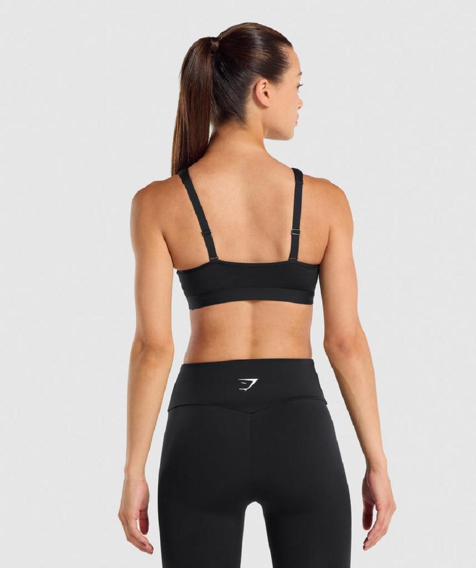 Sujetadores Deportivos Gymshark Scoop Neck Mujer Negras | CO 2145AHK